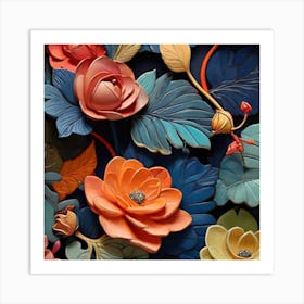 Flowers On A Wall Art Print