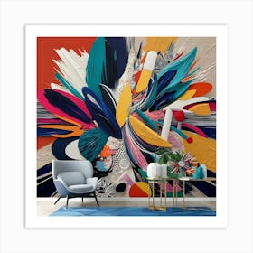 Unique, full-screen wall art with mesmerizing abstract shapes, vibrant colors, and bold brushstrokes. Art Print