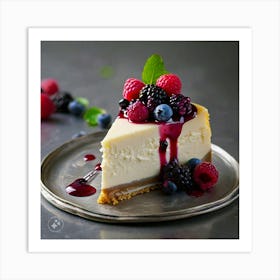 Cheesecake With Berries Art Print