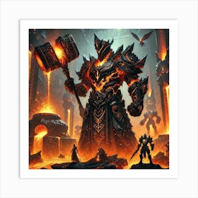 A Scene Showcasing The High Warden Of The Forge, T Art Print