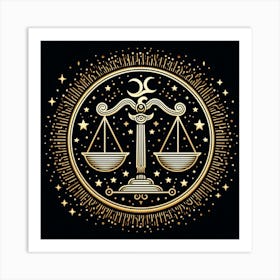 A Zodiac symbol, Scales 1 Art Print