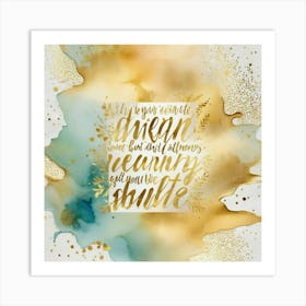 Gold And Gold Splatter Art Print