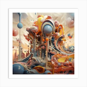 City Made Of Bubbles Art Print