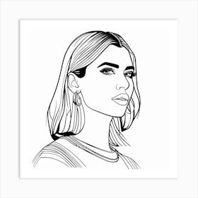 dua lipa art drawing portrait Art Print