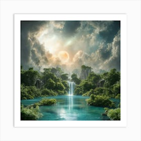 Waterfall In The Forest 85 Art Print