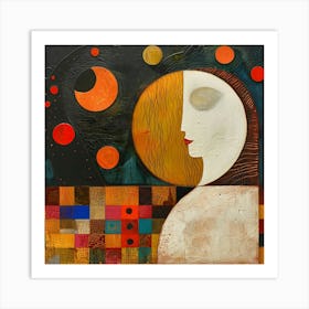 "Woman Sleeping" Abstact Painting Art Print