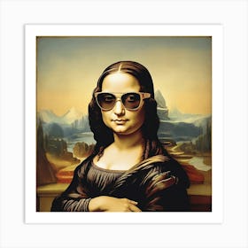 Funny Mona Lisa Meme Shades Sun Glasses Internet Meme  Art Print