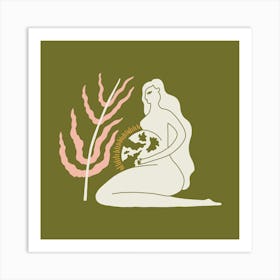 Mystic Mother Earth Pregnant Woman Art Print