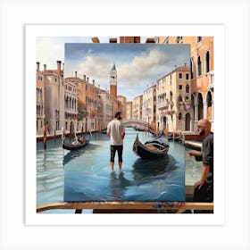 Gondolas In Venice Art Print