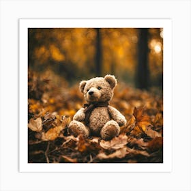 Autumn Teddy Bear Image Art Print