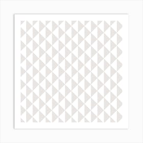 White Triangular Tile Pattern Art Print