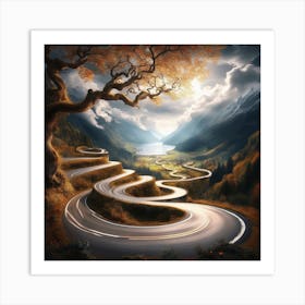 Winding Road In The Mountains Art Print