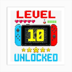 Birthday Boys Level 10 Unlocked Video Gamer Birthday Art Print