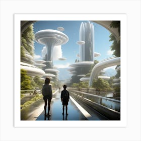 Futuristic Cityscape 246 Art Print