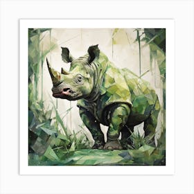 Rhino In The Jungle Art Print