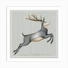 Elegance Deer Jumping Art Print