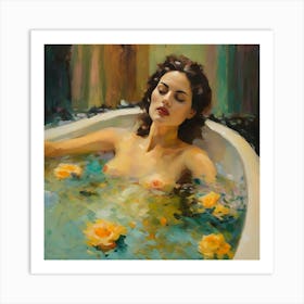 Woman In A Bath 3 Art Print
