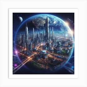 Futuristic City 12 Art Print