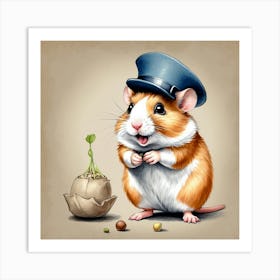 Hamster In A Hat 6 Art Print