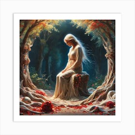 Woman In The Forest 18 Art Print