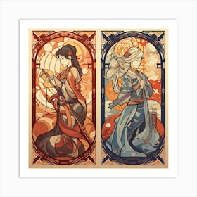 Two Asian Women Art Print