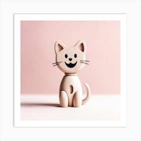 Wooden Cat Art Print