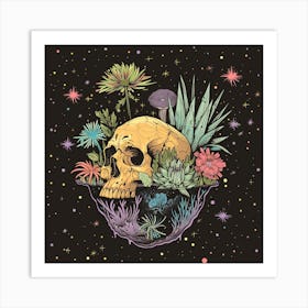 Skull In Space 7 Art Print