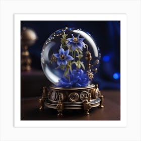 Snow Globe With Flowers Art Print