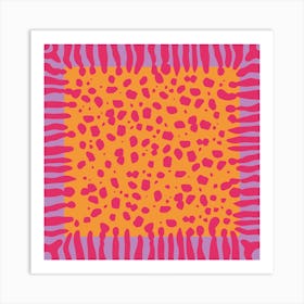 Fuchsia Cheetah Square Art Print