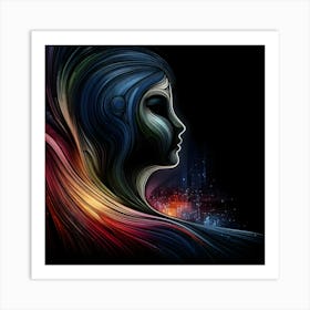 Abstract Portrait Of A Woman 17 Art Print