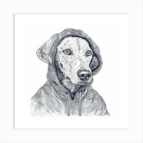 Dog In Hoodie 3 Art Print