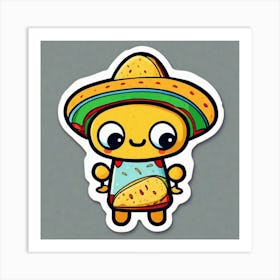 Kawaii Taco Art Print