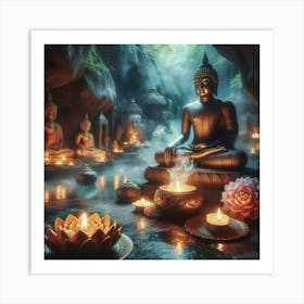 Buddha In The Cave Art Print