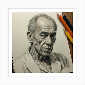 Portrait Of An Old Man Art Print