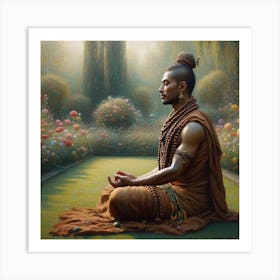 Buddha In The Garden Art Print