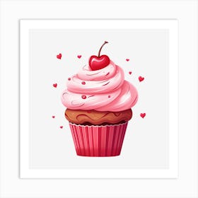 Cupcake With Cherry 13 Art Print