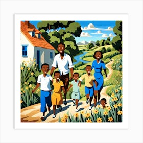 Family In The Country Art Print