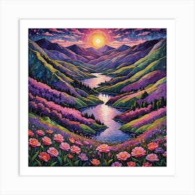 Sunset In The Valley Art Print