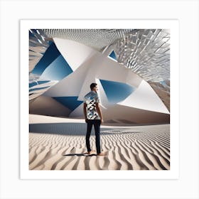 Man Standing In A Desert 2 Art Print