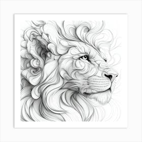 Lion Head Art Print