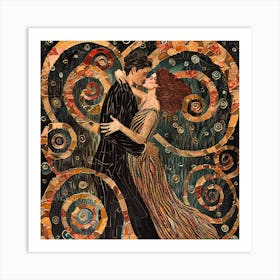 The Passion of Dance in Style of Klimt Art Print