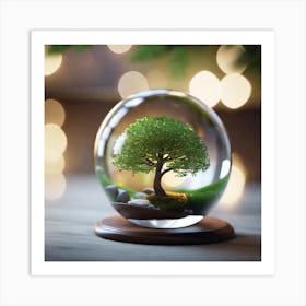 Tree In A Glass Ball 7 Art Print