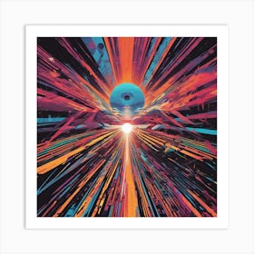 Eye Is Walking Down A Long Path, In The Style Of Bold And Colorful Graphic Design, David , Rainbowco (4) Art Print