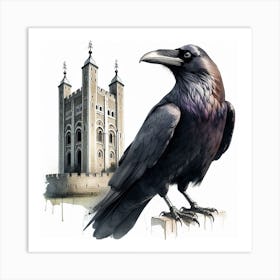 Raven from London Tower 1 Art Print