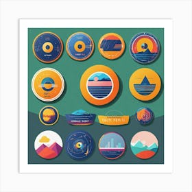 4 Badges Lo Fi Music With Minimalist Design (13) Art Print