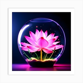 Lotus Flower In A Glass Bowl Art Print