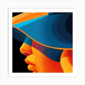 Portrait Of A Woman In A Hat Art Print