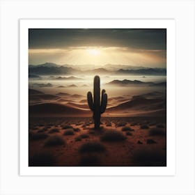 Cactus In The Desert Art Print