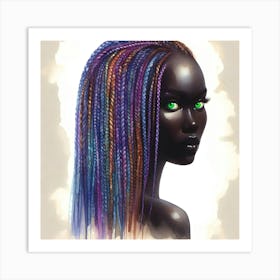 Black Girl With Braids Art Print