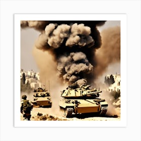 Israeli Tanks In Jordan 1 Art Print